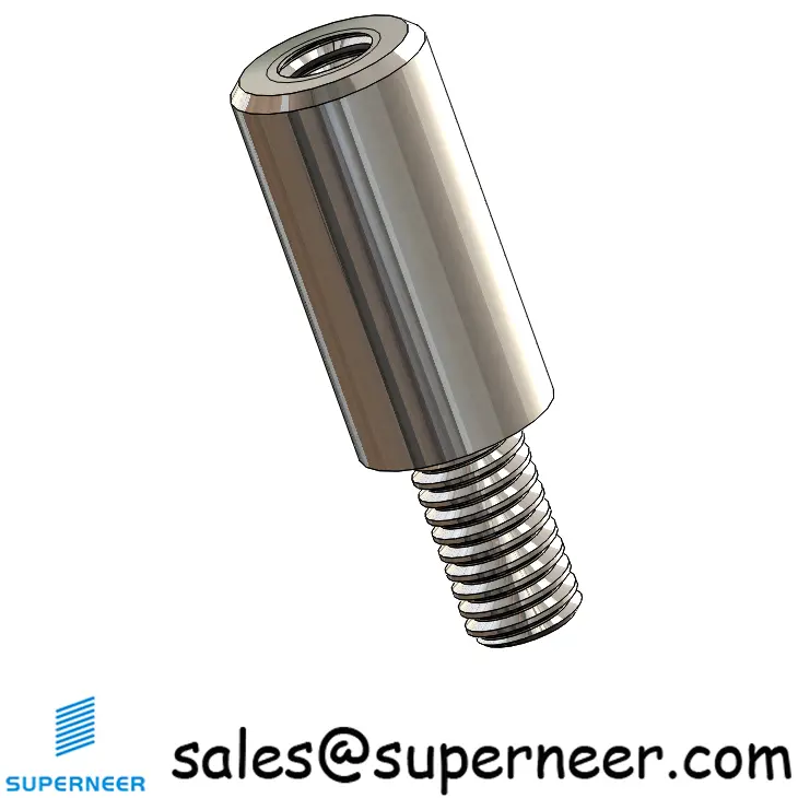 M3.5 x 12mm Male-Female Threaded Round Standoffs Metric SUS303 Stainless Steel Inox Material