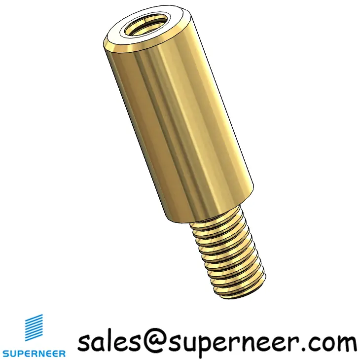 M3.5 x 13mm Male-Female Threaded Round Standoffs Metric Brass Material