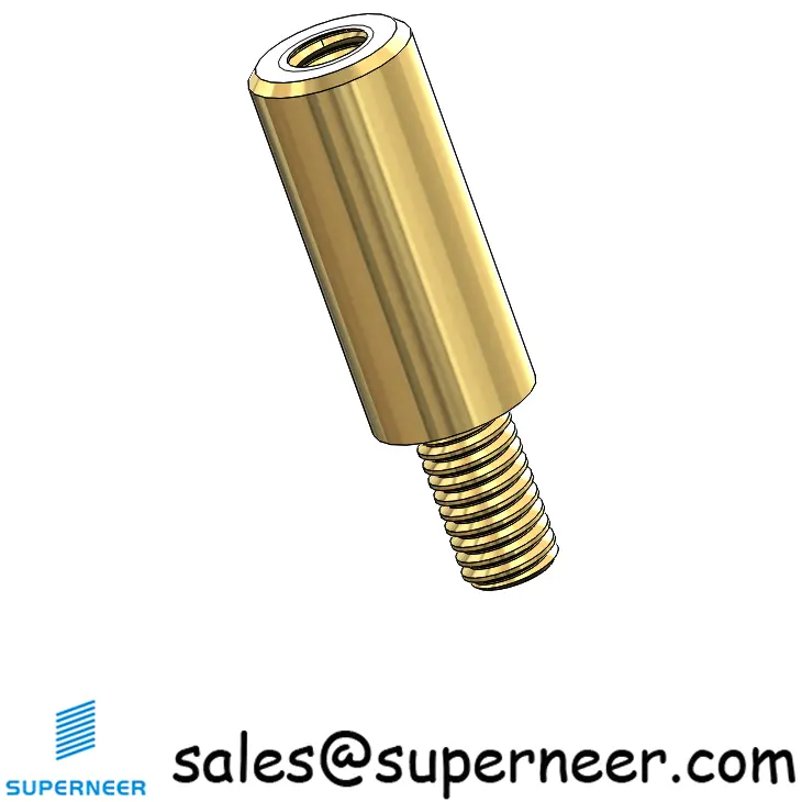 M3.5 x 14mm Male-Female Threaded Round Standoffs Metric Brass Material