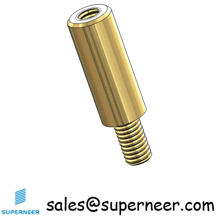 M3.5 x 15mm Male-Female Threaded Round Standoffs Metric Brass Material