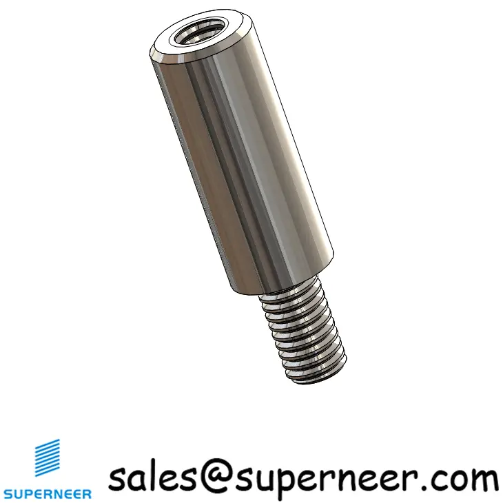 M3.5 x 15mm Male-Female Threaded Round Standoffs Metric SUS303 Stainless Steel Inox Material