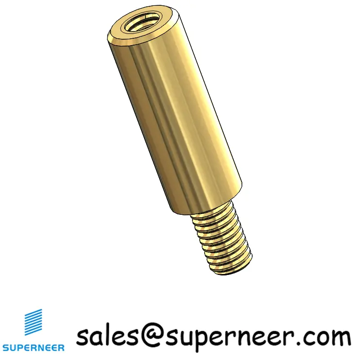 M3.5 x 16mm Male-Female Threaded Round Standoffs Metric Brass Material