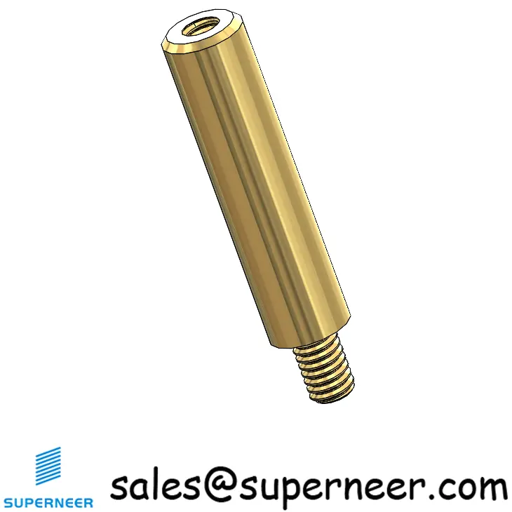 M3.5 x 18mm Male-Female Threaded Round Standoffs Metric Brass Material