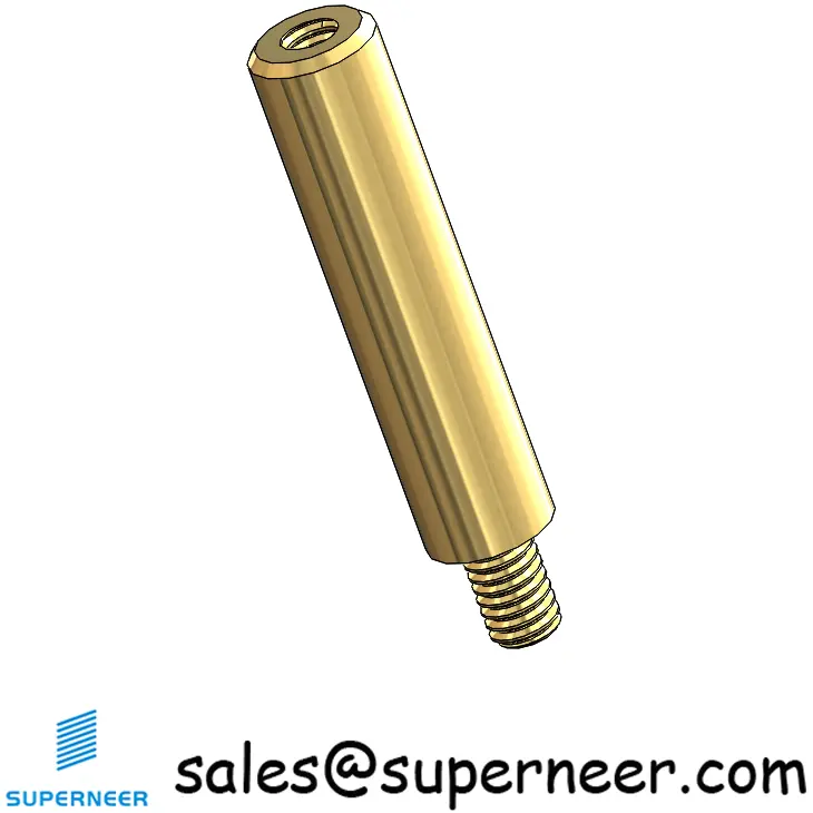 M3.5 x 19mm Male-Female Threaded Round Standoffs Metric Brass Material