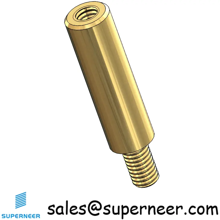 M3.5 x 20mm Male-Female Threaded Round Standoffs Metric Brass Material