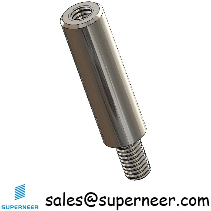 M3.5 x 20mm Male-Female Threaded Round Standoffs Metric SUS303 Stainless Steel Inox Material