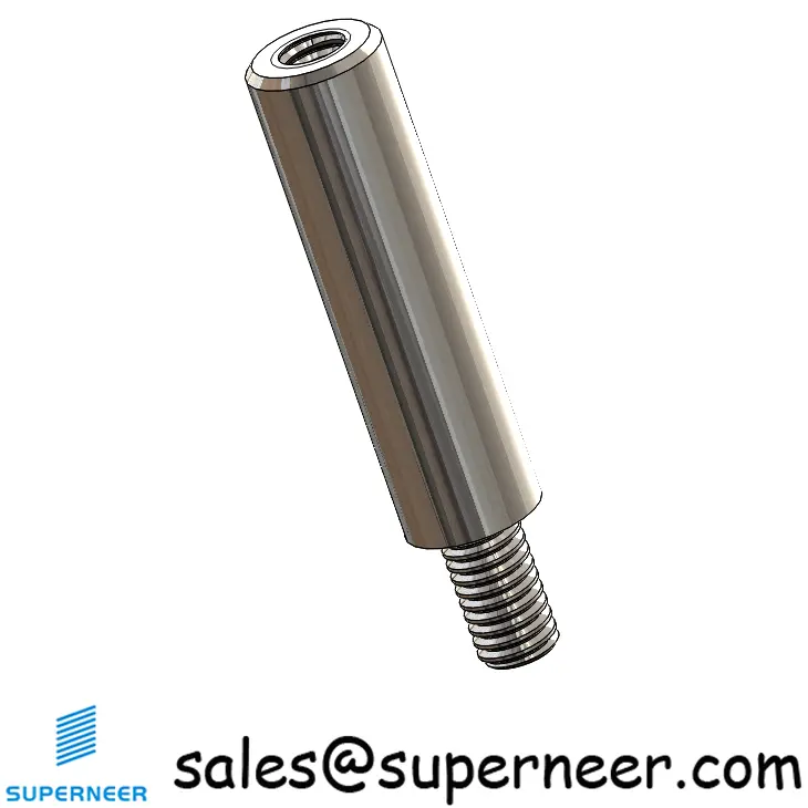 M3.5 x 22mm Male-Female Threaded Round Standoffs Metric SUS303 Stainless Steel Inox Material