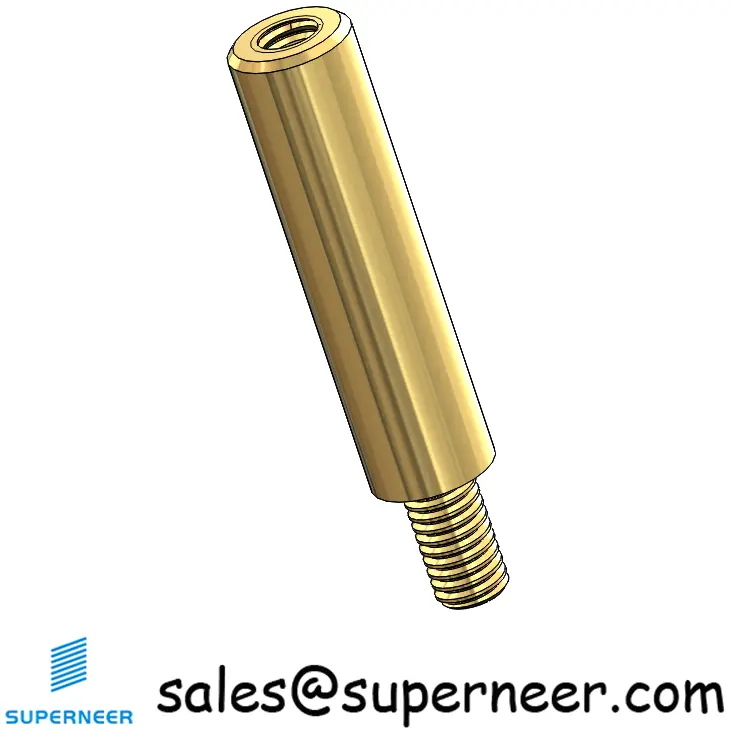 M3.5 x 23mm Male-Female Threaded Round Standoffs Metric Brass Material