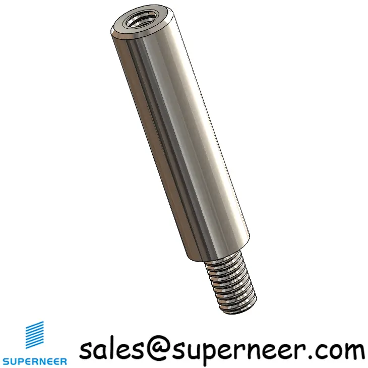 M3.5 x 24mm Male-Female Threaded Round Standoffs Metric SUS303 Stainless Steel Inox Material