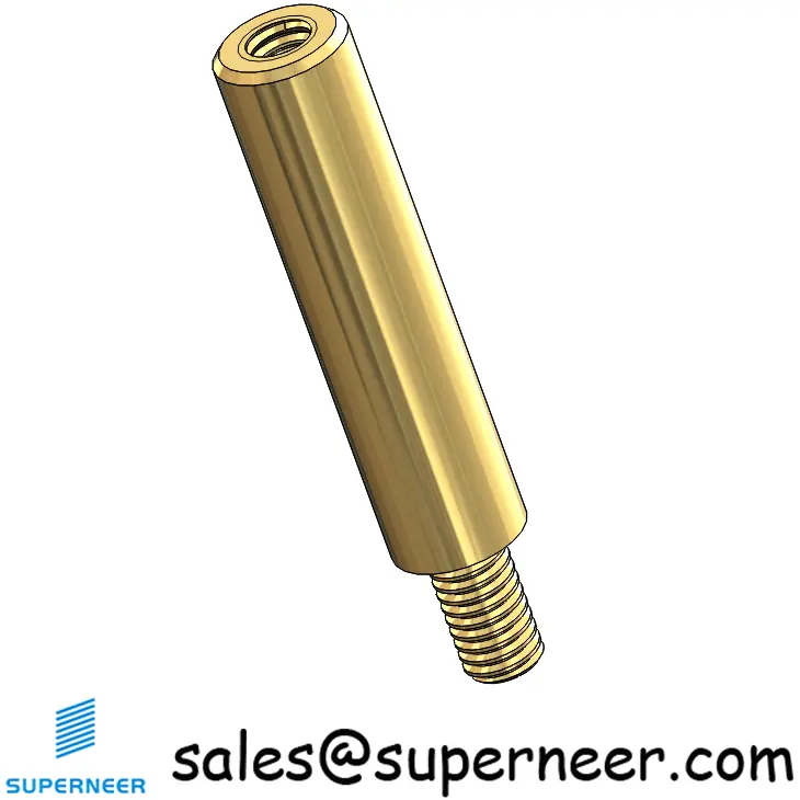 M3.5 x 25mm Male-Female Threaded Round Standoffs Metric Brass Material