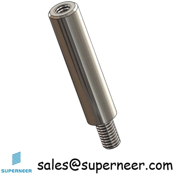 M3.5 x 25mm Male-Female Threaded Round Standoffs Metric SUS303 Stainless Steel Inox Material