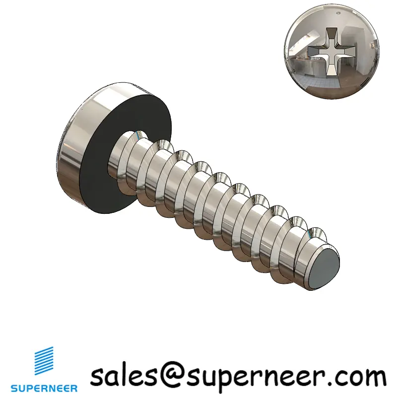 0 × 1/4" Pan Head Phillips Thread Forming inch Screws for Plastic  SUS304 Stainless Steel Inox