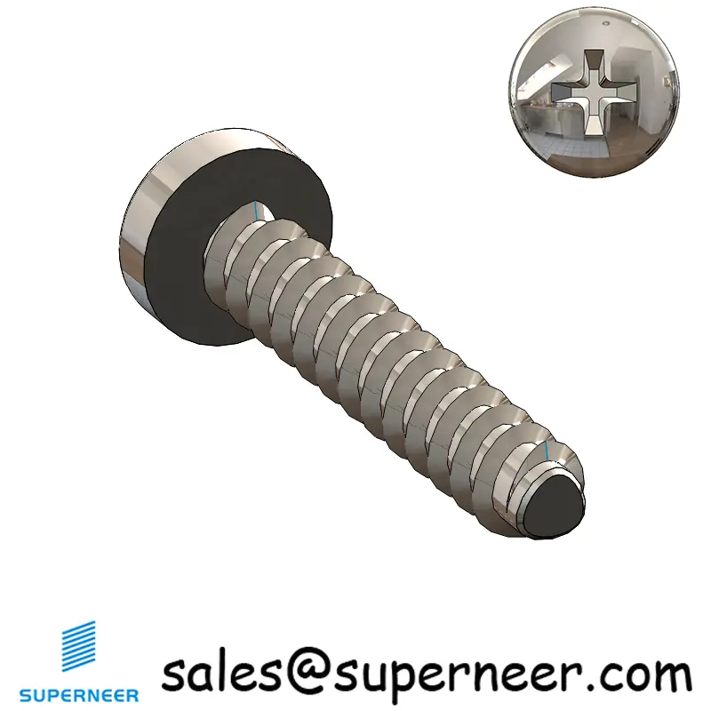 M2.2 × 12mm  Pan Head Phillips Thread Foming Screws for Plastic SUS304 Stainless Steel Inox