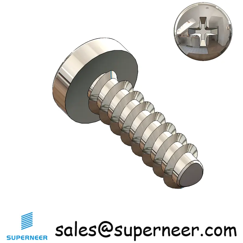 M2.5 × 8mm  Pan Head Phillips Thread Foming Screws for Plastic SUS304 Stainless Steel Inox