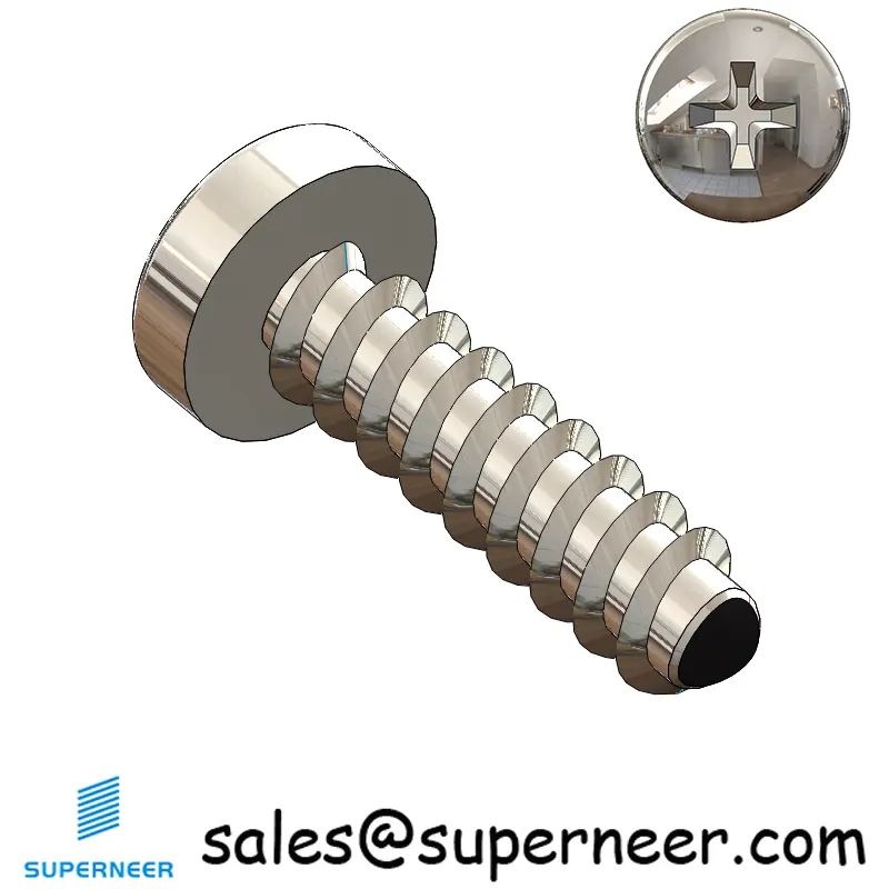 M2.5 × 9mm  Pan Head Phillips Thread Foming Screws for Plastic SUS304 Stainless Steel Inox