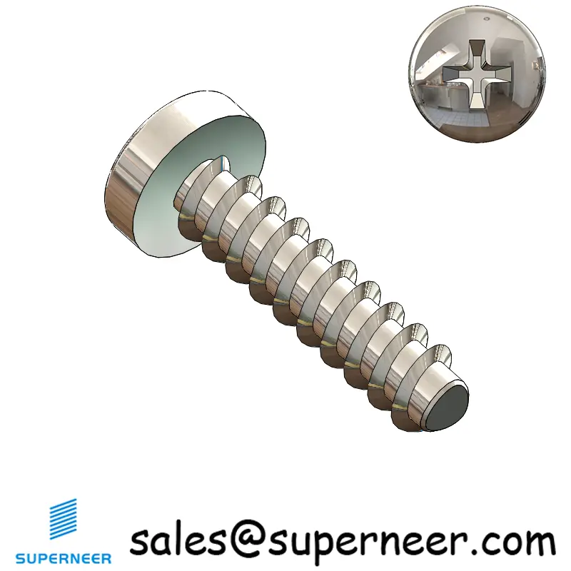 M2.5 × 10mm  Pan Head Phillips Thread Foming Screws for Plastic SUS304 Stainless Steel Inox