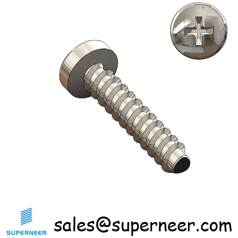 M2.5 × 12mm  Pan Head Phillips Thread Foming Screws for Plastic SUS304 Stainless Steel Inox