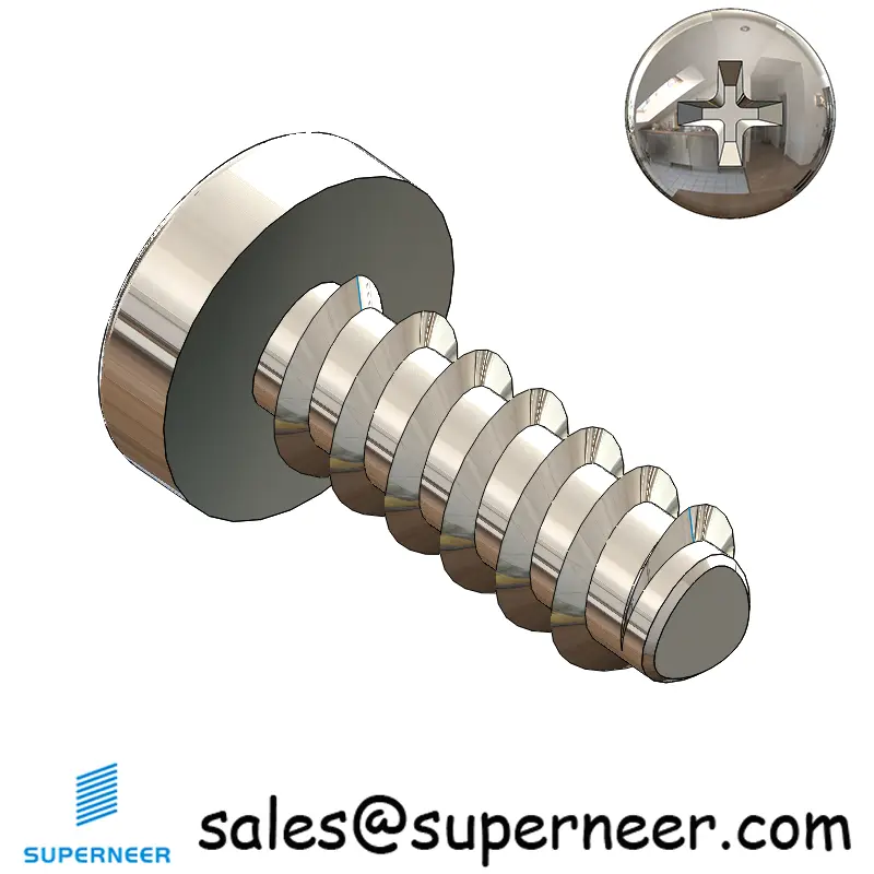 M3 × 8mm  Pan Head Phillips Thread Foming Screws for Plastic SUS304 Stainless Steel Inox