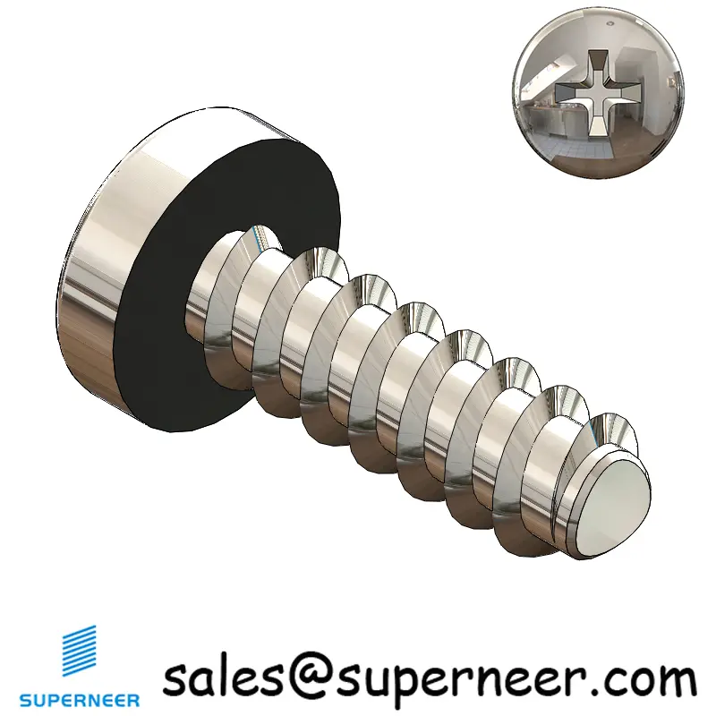 M3 × 9mm  Pan Head Phillips Thread Foming Screws for Plastic SUS304 Stainless Steel Inox