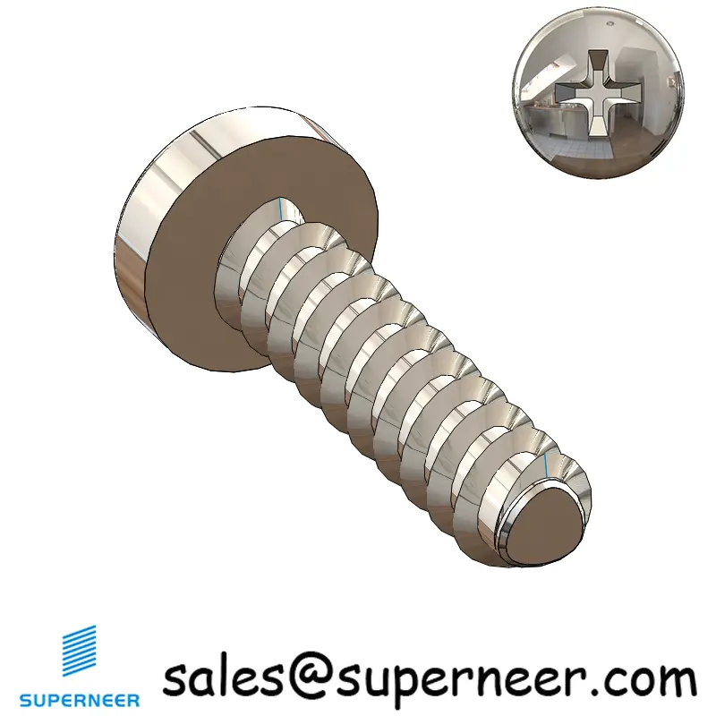 M3 × 12mm  Pan Head Phillips Thread Foming Screws for Plastic SUS304 Stainless Steel Inox