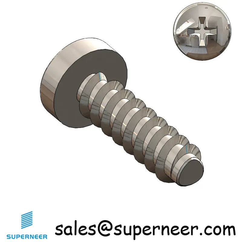 M3.5 × 12mm  Pan Head Phillips Thread Foming Screws for Plastic SUS304 Stainless Steel Inox