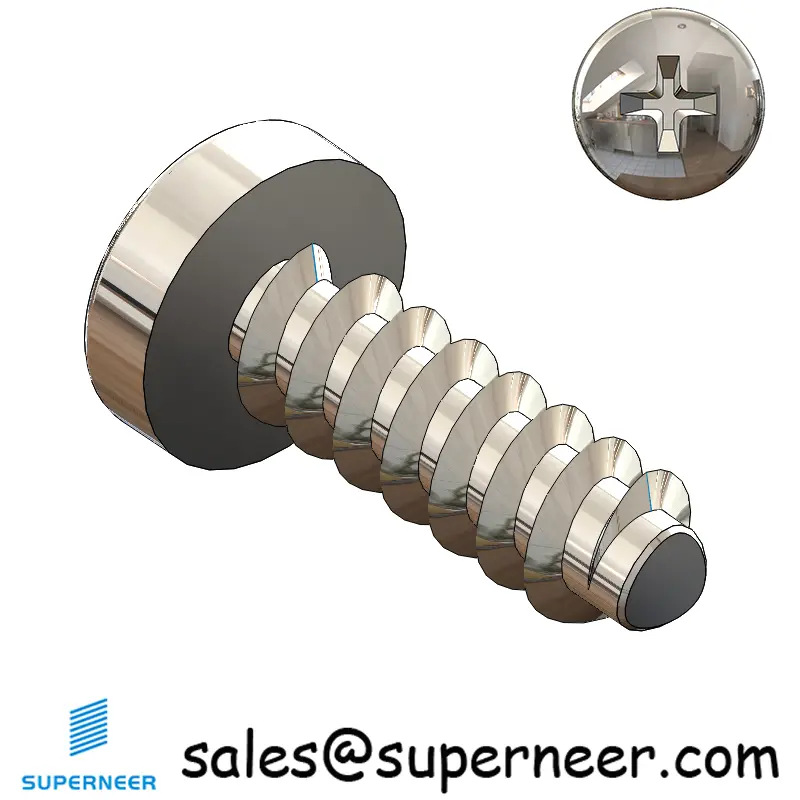 M4 × 12mm  Pan Head Phillips Thread Foming Screws for Plastic SUS304 Stainless Steel Inox