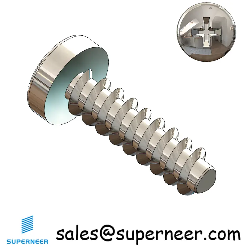 M4 × 14mm  Pan Head Phillips Thread Foming Screws for Plastic SUS304 Stainless Steel Inox