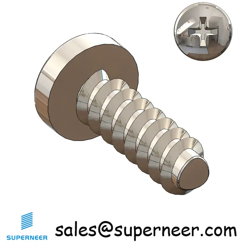 M6 × 18mm  Pan Head Phillips Thread Foming Screws for Plastic SUS304 Stainless Steel Inox