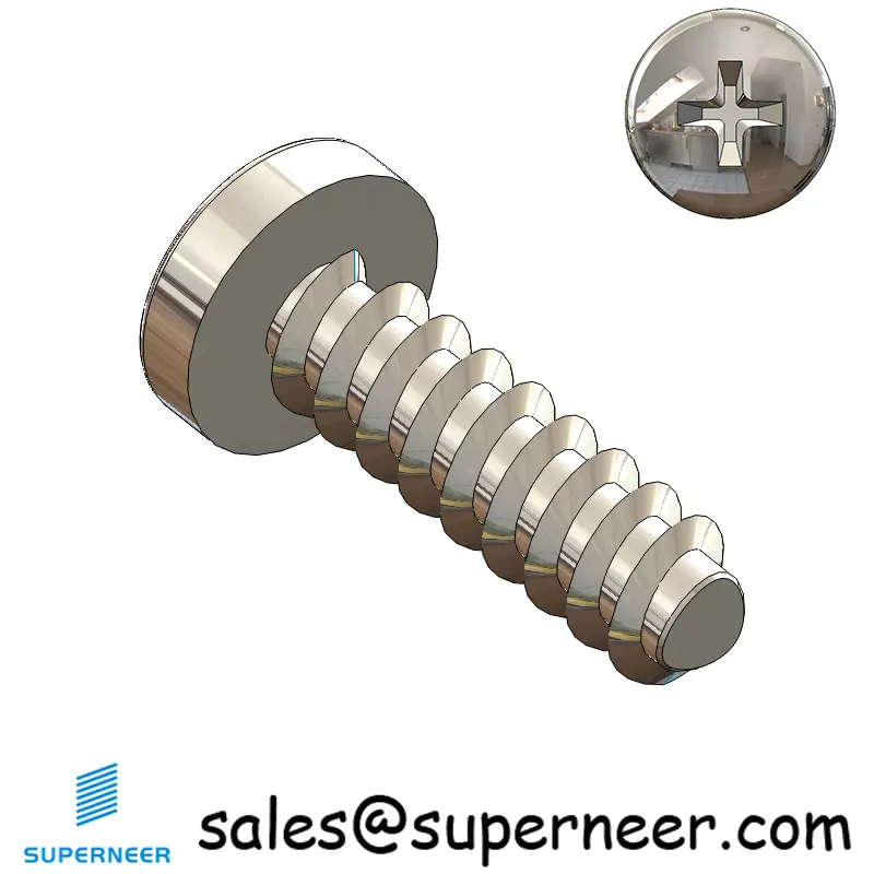 M6 × 20mm  Pan Head Phillips Thread Foming Screws for Plastic SUS304 Stainless Steel Inox