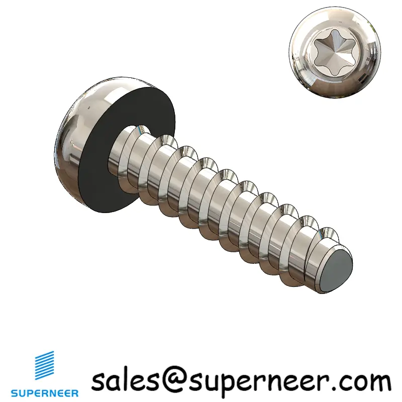 0 × 1/4" Pan Head Torx Thread Forming inch Screws for Plastic  SUS304 Stainless Steel Inox