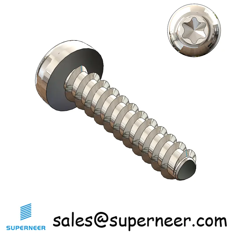 M2.2 × 10mm  Pan Head Torx Thread Foming Screws for Plastic SUS304 Stainless Steel Inox