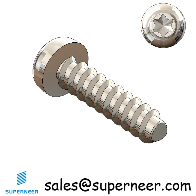 M2.5 × 10mm  Pan Head Torx Thread Foming Screws for Plastic SUS304 Stainless Steel Inox