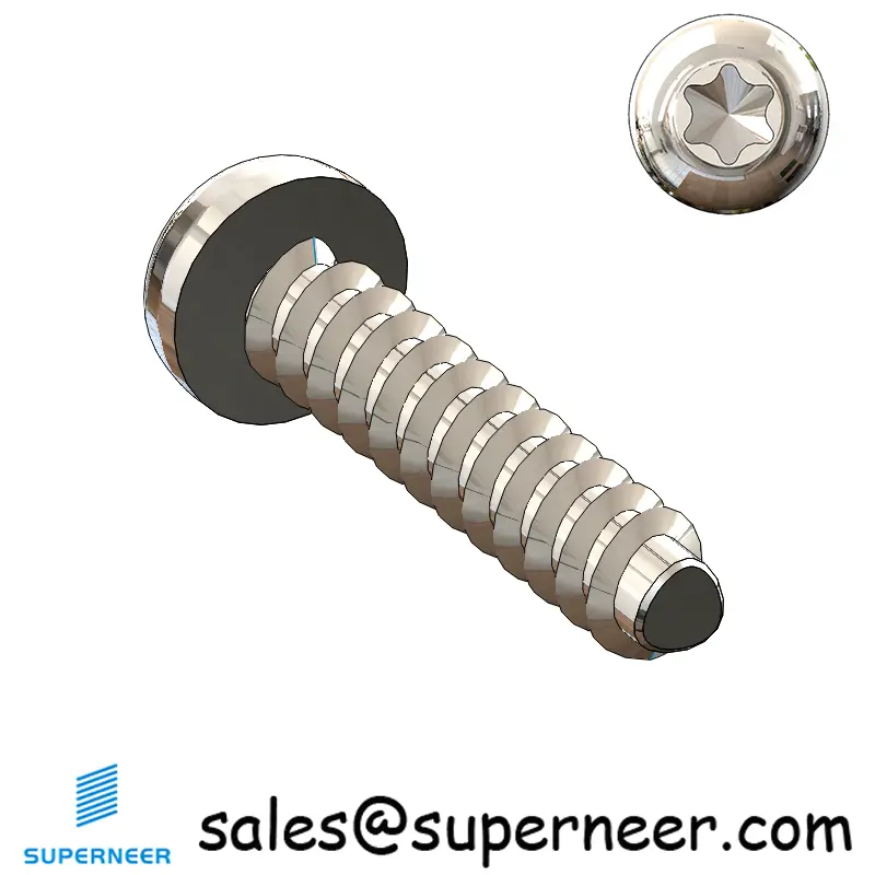 M2.5 × 12mm  Pan Head Torx Thread Foming Screws for Plastic SUS304 Stainless Steel Inox