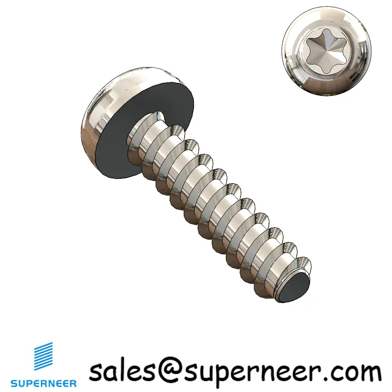 M3 × 12mm  Pan Head Torx Thread Foming Screws for Plastic SUS304 Stainless Steel Inox