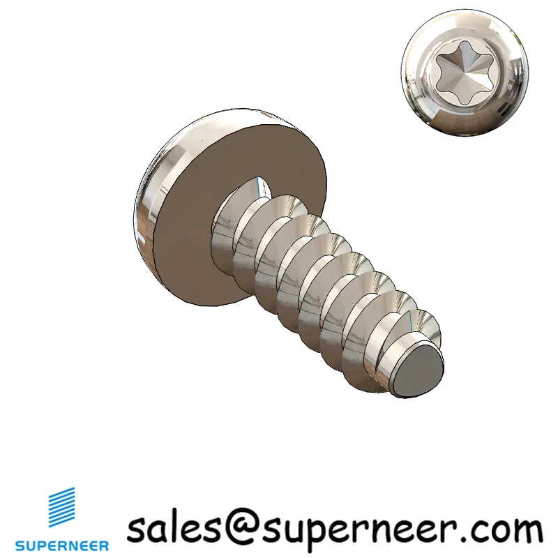 M4 × 12mm  Pan Head Torx Thread Foming Screws for Plastic SUS304 Stainless Steel Inox