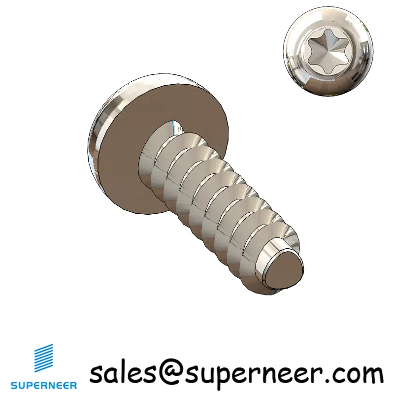 M4 × 14mm  Pan Head Torx Thread Foming Screws for Plastic SUS304 Stainless Steel Inox