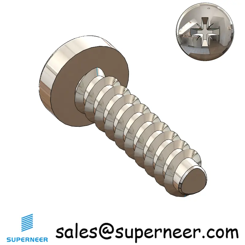 M2.5 × 10mm  Pan Head Pozi Thread Foming Screws for Plastic SUS304 Stainless Steel Inox