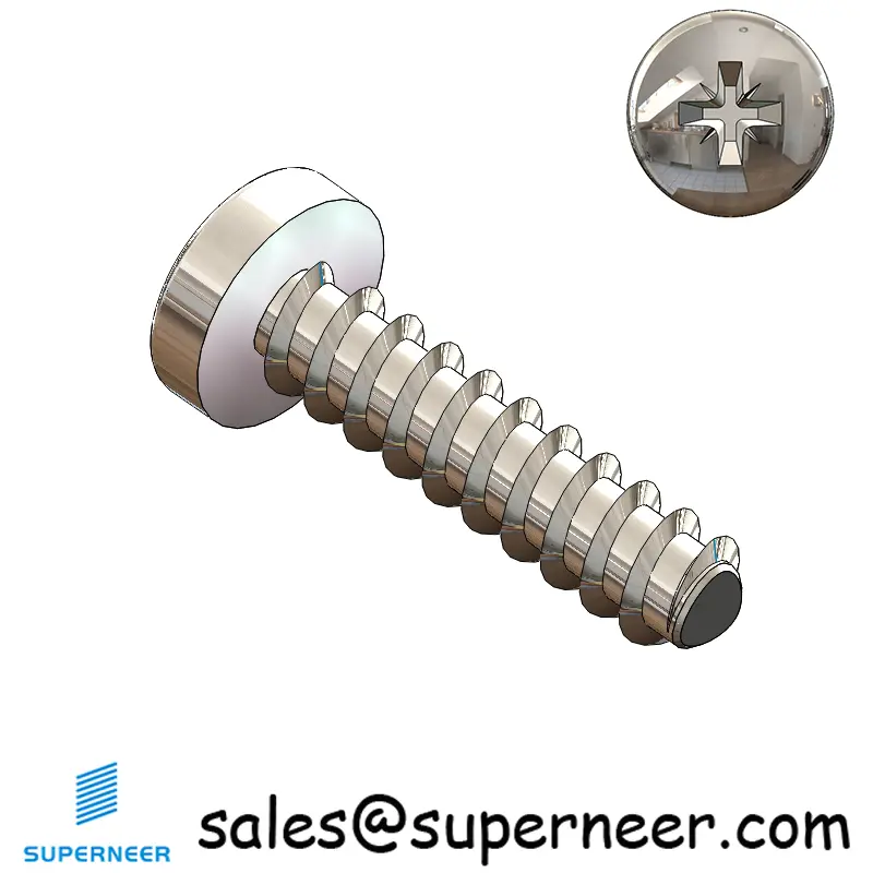 M3 × 12mm  Pan Head Pozi Thread Foming Screws for Plastic SUS304 Stainless Steel Inox