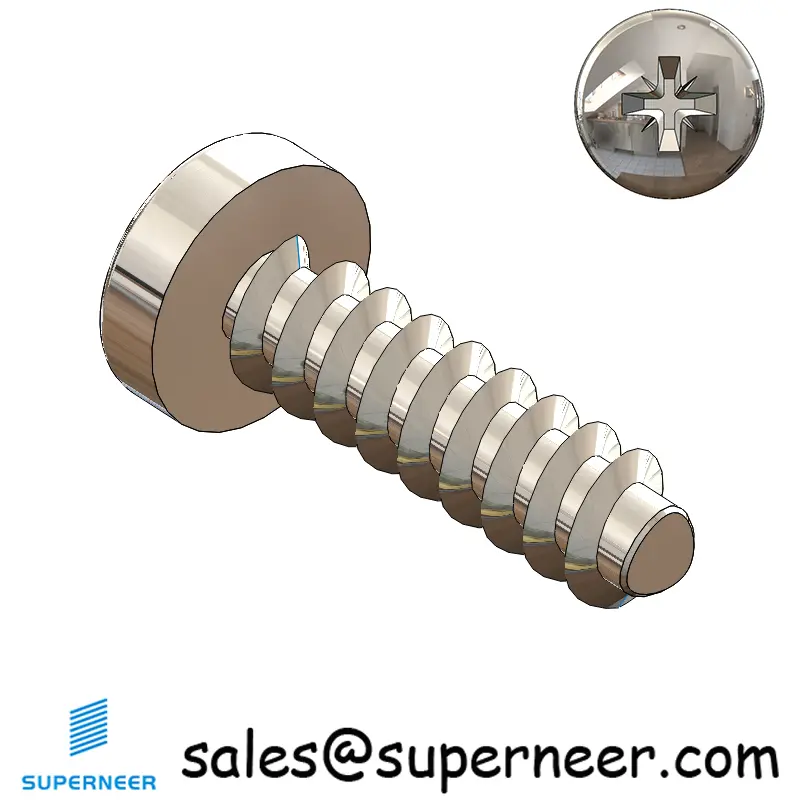 M4 × 14mm  Pan Head Pozi Thread Foming Screws for Plastic SUS304 Stainless Steel Inox