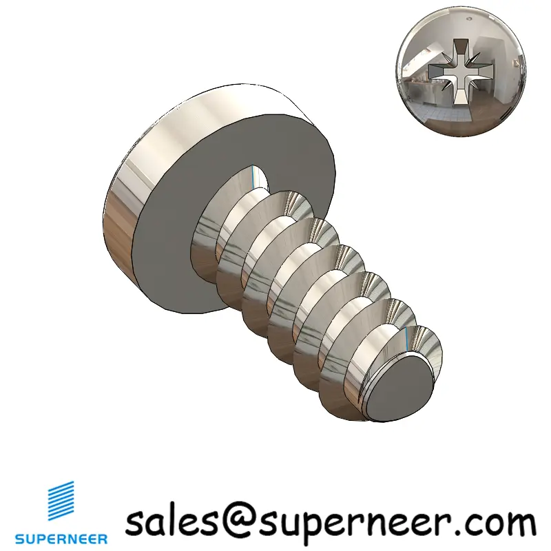 M6 × 14mm  Pan Head Pozi Thread Foming Screws for Plastic SUS304 Stainless Steel Inox