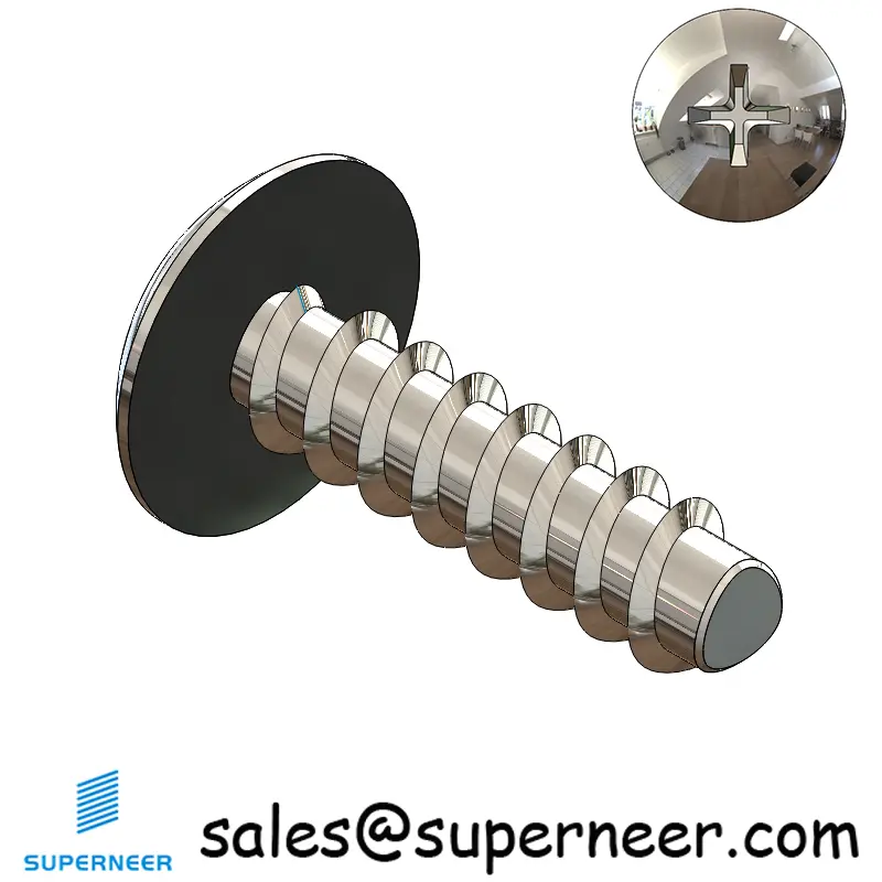 2 × 5/16" Truss Head Phillips Thread Forming inch Screws for Plastic  SUS304 Stainless Steel Inox