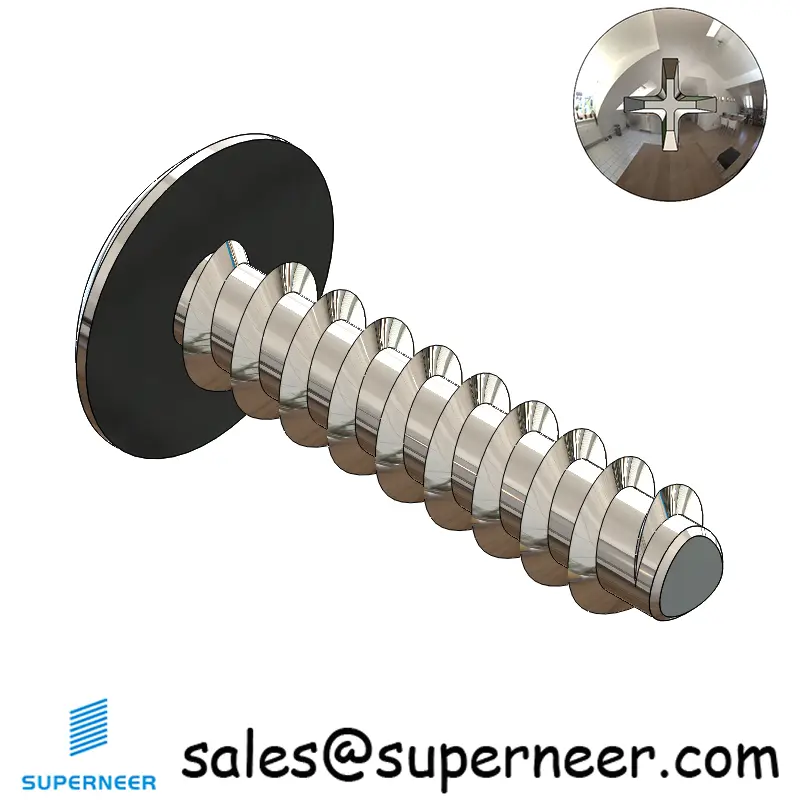 4 × 1/2" Truss Head Phillips Thread Forming inch Screws for Plastic  SUS304 Stainless Steel Inox