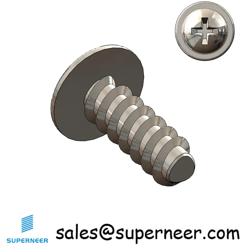 M2.5 × 7mm  Pan Washer Head Phillips Thread Foming Screws for Plastic SUS304 Stainless Steel Inox