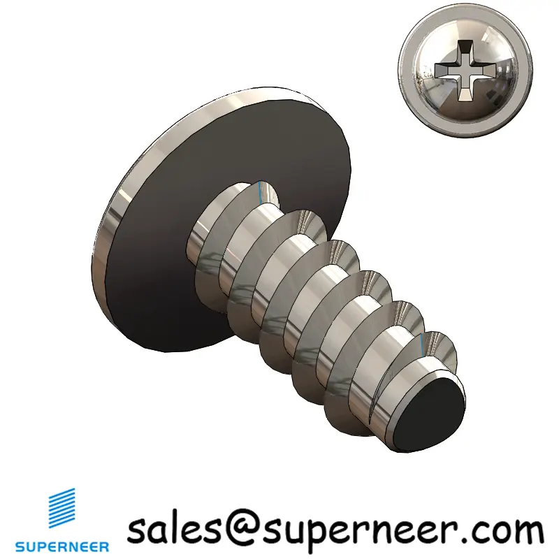 M3 × 7mm  Pan Washer Head Phillips Thread Foming Screws for Plastic SUS304 Stainless Steel Inox