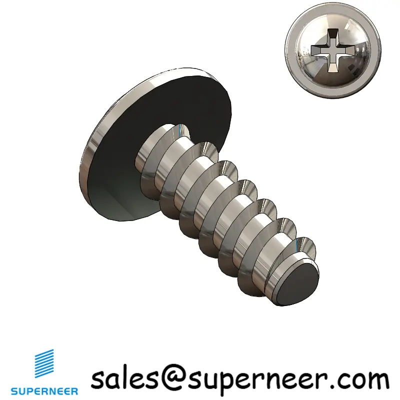 M3 × 8mm  Pan Washer Head Phillips Thread Foming Screws for Plastic SUS304 Stainless Steel Inox