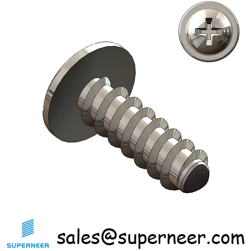 M3 × 9mm  Pan Washer Head Phillips Thread Foming Screws for Plastic SUS304 Stainless Steel Inox