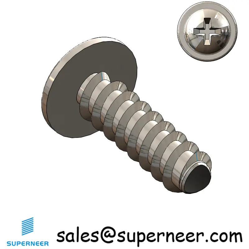 M3 × 10mm  Pan Washer Head Phillips Thread Foming Screws for Plastic SUS304 Stainless Steel Inox