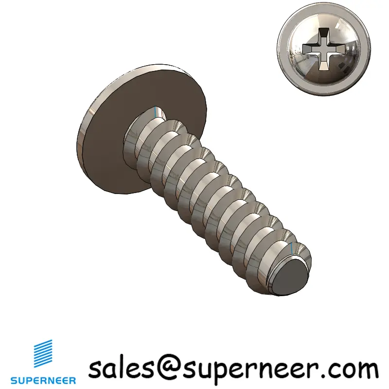 M3 × 12mm  Pan Washer Head Phillips Thread Foming Screws for Plastic SUS304 Stainless Steel Inox