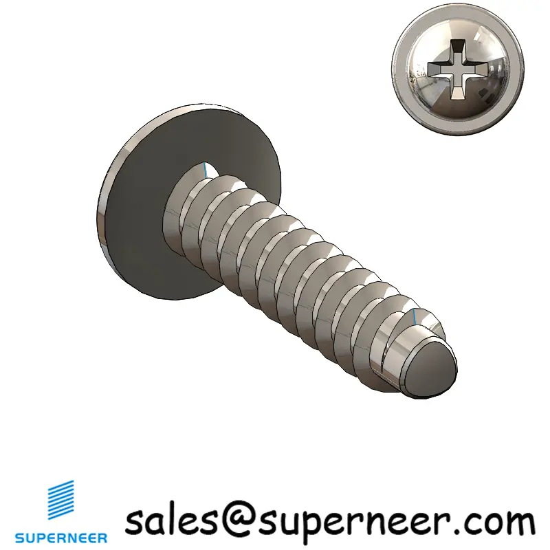 M3 × 14mm  Pan Washer Head Phillips Thread Foming Screws for Plastic SUS304 Stainless Steel Inox