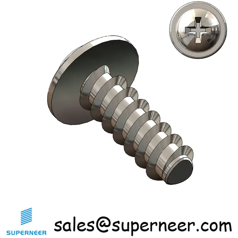 M3.5 × 10mm  Pan Washer Head Phillips Thread Foming Screws for Plastic SUS304 Stainless Steel Inox